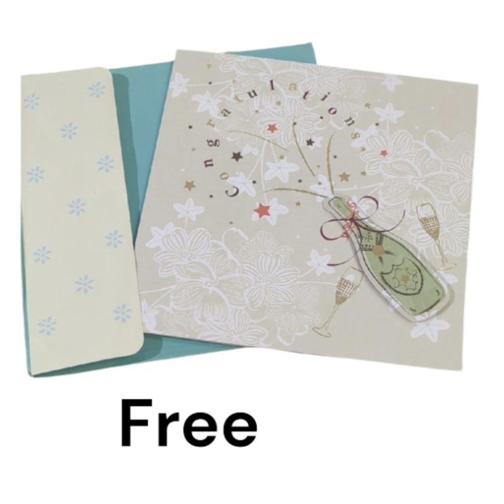 Free With Purchase Congratulations Greeting Card with Envelope